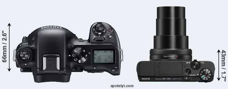 Compare NX1 versus RX100 VII top