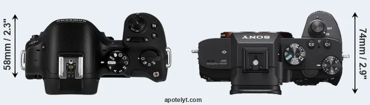 Compare NX30 versus A7 III top