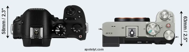 Compare NX30 versus A7C II top