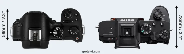 Compare NX30 versus A7R IV top