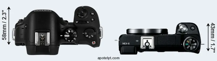 Compare NX30 versus NEX-6 top