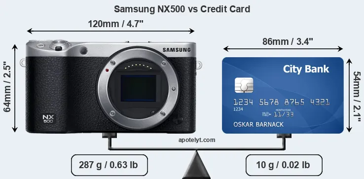 Samsung NX500 vs credit card front