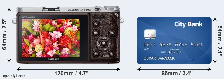 NX500 and credit card rear side