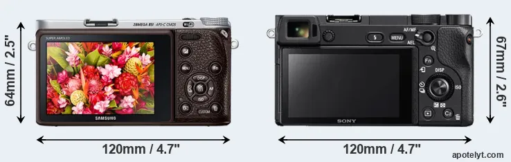 Comparison NX500 or A6300 rear