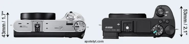 Compare NX500 versus A6500 top