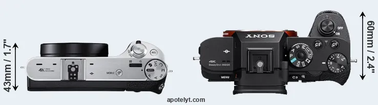 Compare NX500 versus A7S II top