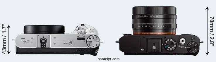 Compare NX500 versus RX1 top