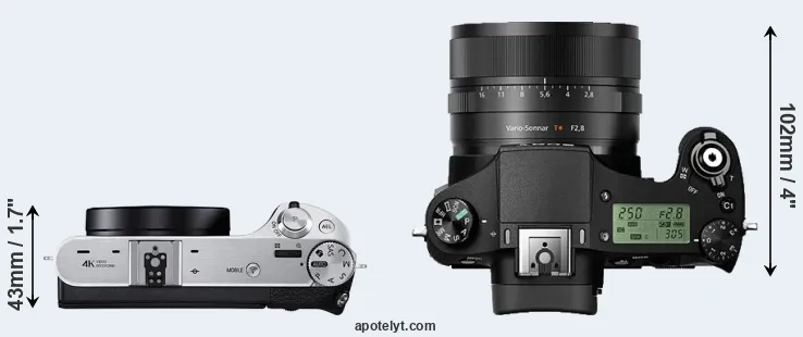 Compare NX500 versus RX10 II top