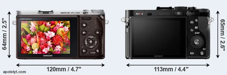 Comparison NX500 or RX1R II rear