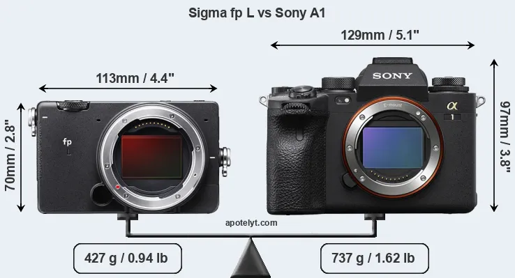 Size Sigma fp L vs Sony A1