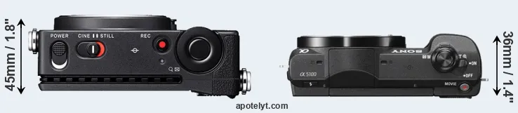 Compare fp L versus A5100 top
