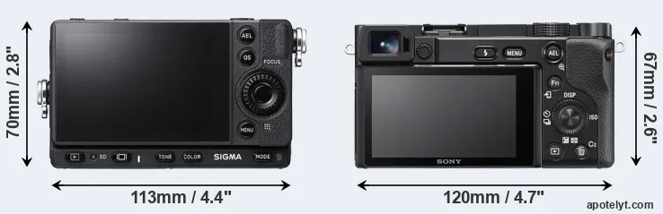 Comparison fp L or A6100 rear