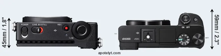 Compare fp L versus A6100 top