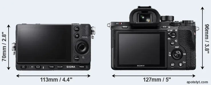 Comparison fp L or A7R II rear
