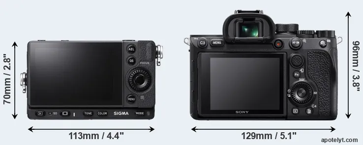 Comparison fp L or A7R IV rear