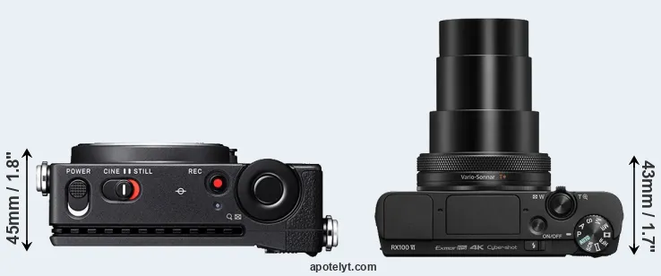 Compare fp L versus RX100 VI top