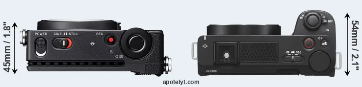 Compare fp L versus ZV-E10 II top