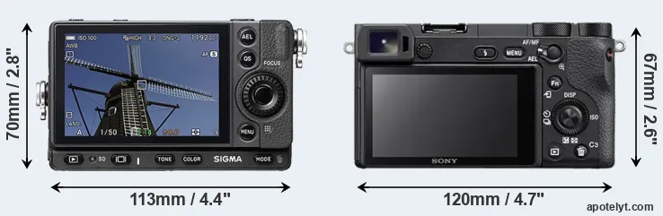 Comparison fp or A6500 rear