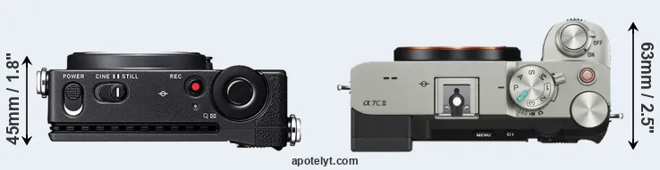 Compare fp versus A7C II top