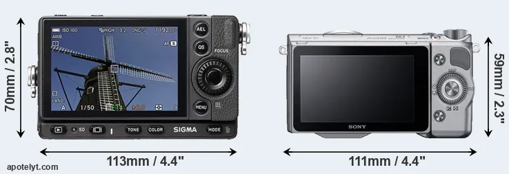 Comparison fp or NEX-5T rear