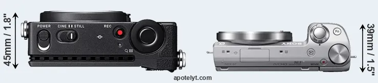 Compare fp versus NEX-5T top