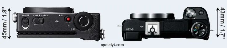 Compare fp versus NEX-6 top