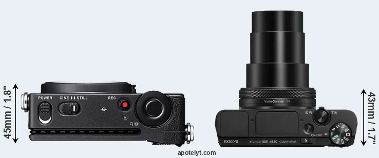 Compare fp versus RX100 VI top