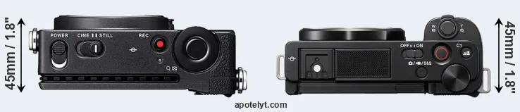 Compare fp versus ZV-E10 top
