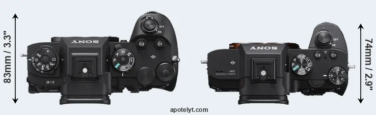 Compare A1 II versus A7 III top