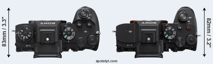 Compare A1 II versus A7R V top