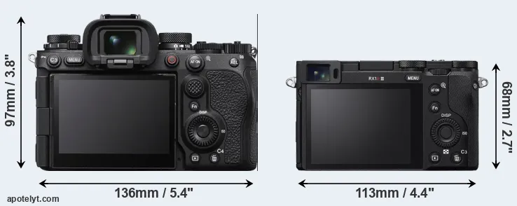 Comparison A1 II or RX1R III rear