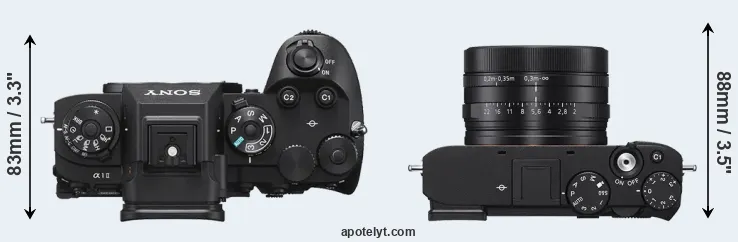Compare A1 II versus RX1R III top