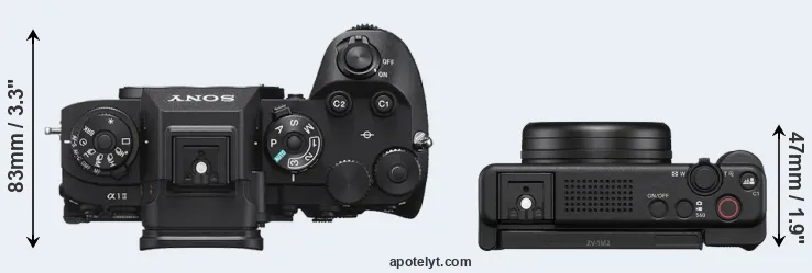 Compare A1 II versus ZV-1 II top