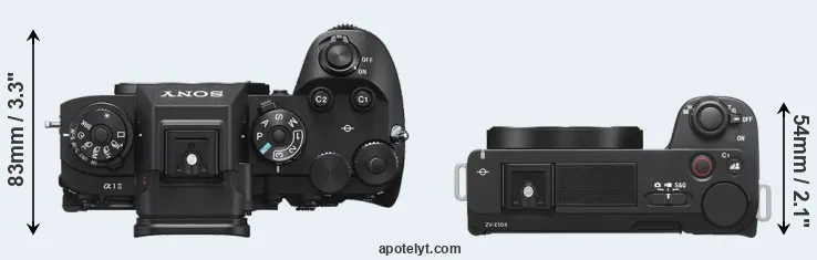 Compare A1 II versus ZV-E10 II top