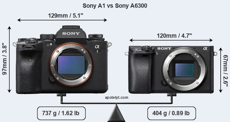 Size Sony A1 vs Sony A6300