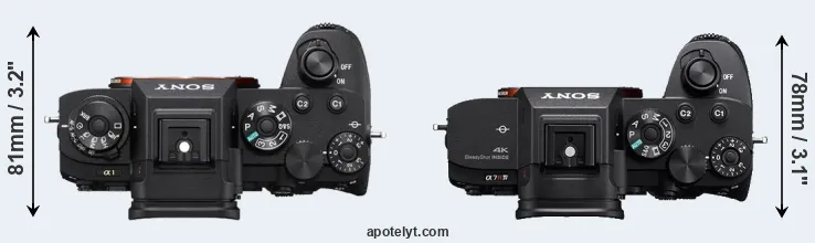 Compare A1 versus A7R IV top