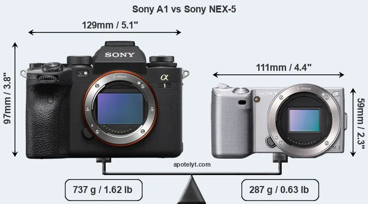 Size Sony A1 vs Sony NEX-5