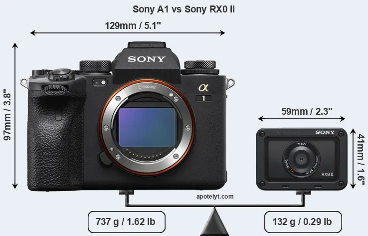 Size Sony A1 vs Sony RX0 II