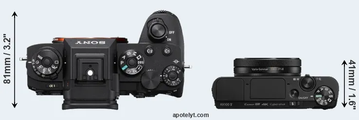 Compare A1 versus RX100 V top
