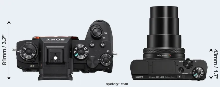 Compare A1 versus RX100 VII top