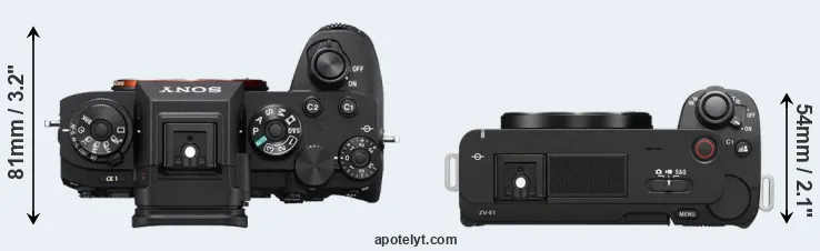 Compare A1 versus ZV-E1 top