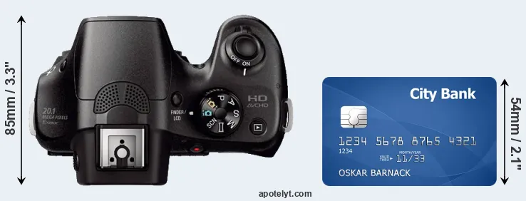A3000 versus credit card top view