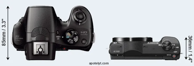 Compare A3000 versus A5100 top