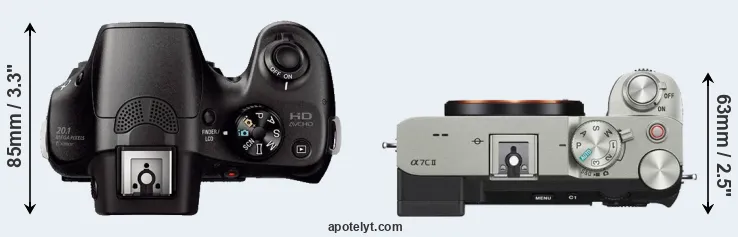 Compare A3000 versus A7C II top