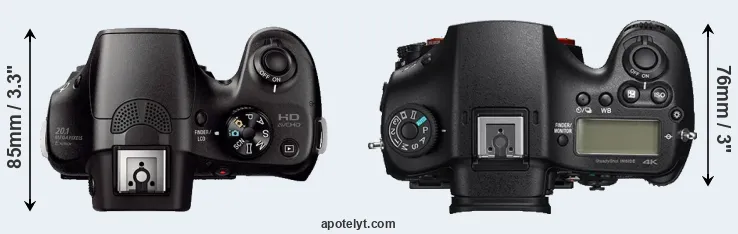 Compare A3000 versus A99 II top