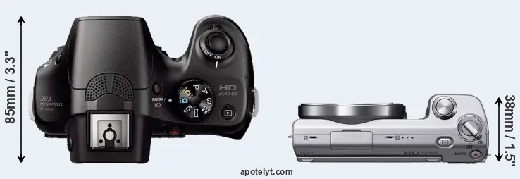 Compare A3000 versus NEX-5 top