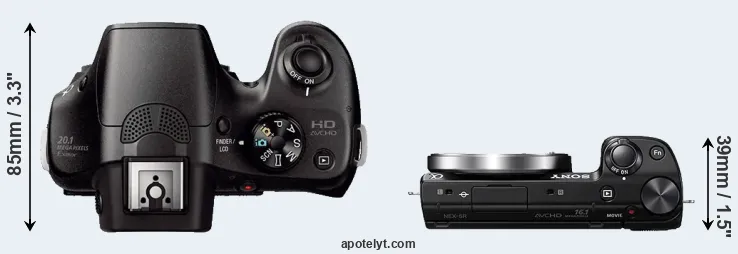Compare A3000 versus NEX-5R top
