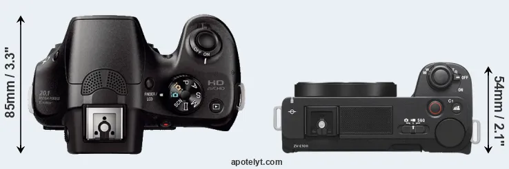 Compare A3000 versus ZV-E10 II top