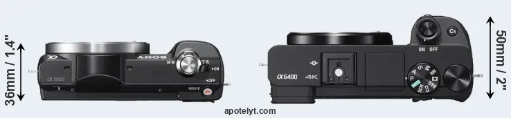 Compare A5000 versus A6400 top