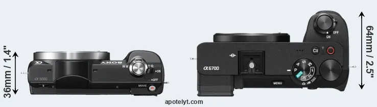 Compare A5000 versus A6700 top
